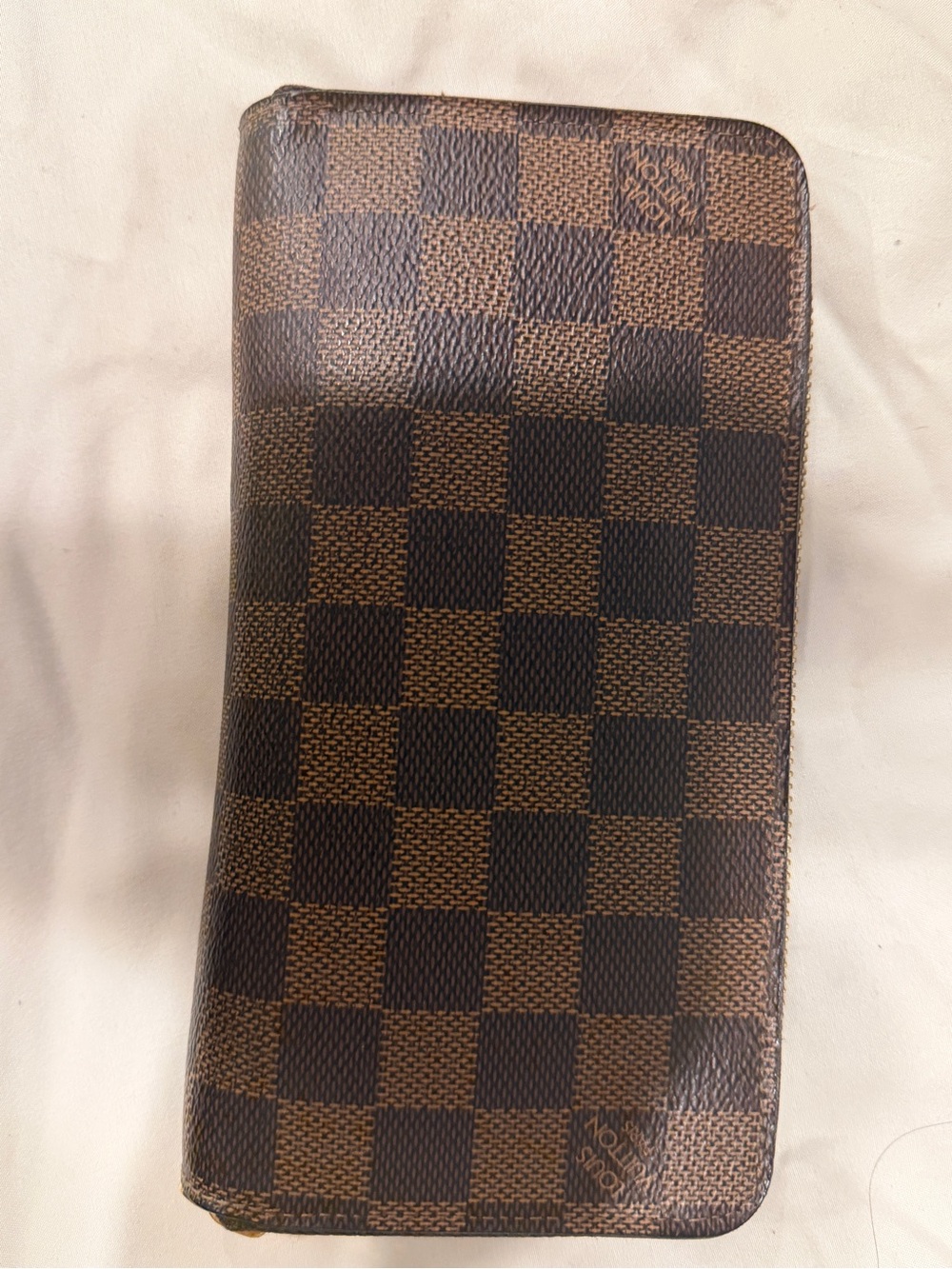 Louis Vuitton Brown Damier Ebene Zip Card Holder